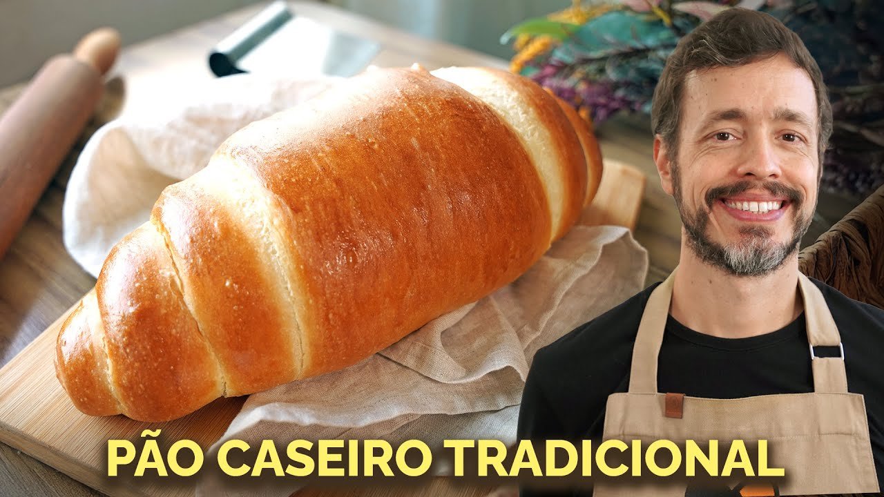 Como Fazer Pão Caseiro Tradicional de Miolo Macio no Cilindro 