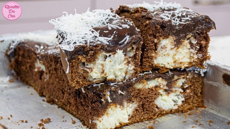 Como Fazer Bolo Bomba de Prestígio Recheado com Brigadeiro Cremoso