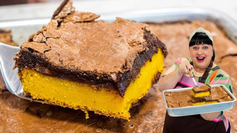 Bolo de Cenoura com Cobertura de Brownie de Chocolate e Casquinha Crocante
