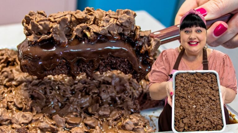 Como Fazer Bolo de Chocolate Crunch Cake Viral com Crocância Perfeita