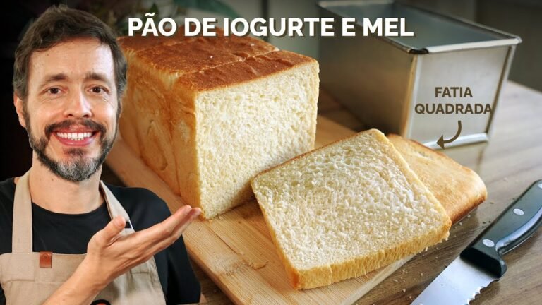 Pão de Iogurte e Mel Caseiro: Pão de Forma Macio, Alto e Quadradinho