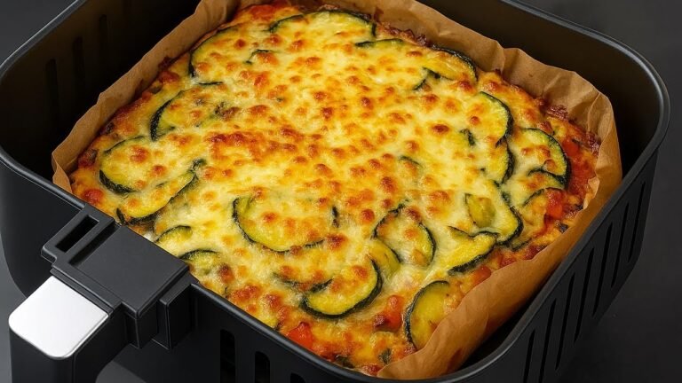 Como Fazer Torta de Abobrinha na Airfryer com Ovos, Queijo e Presunto