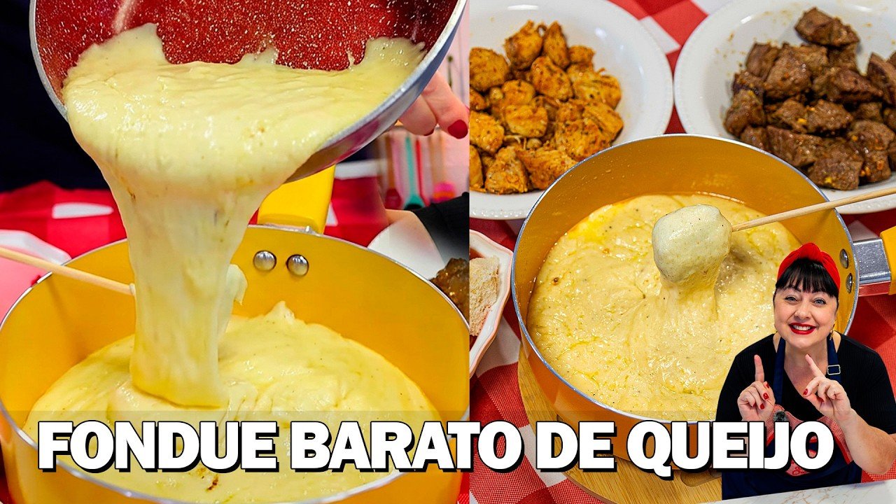 Fondue de Queijo Econômico e Fácil: Receita Cremosa com Frango e Carne 