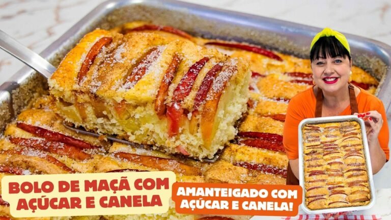 Como Fazer Bolo Amanteigado de Maçã com Crostinha de Açúcar e Canela