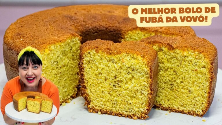 Bolo de Fubá com Erva-Doce Fofinho e Tradicional da Vovó