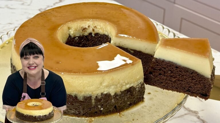Como Fazer Bolo Pudim de Chocolate Recheado que Sai Pronto do Forno