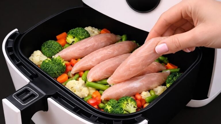 Frango na Air Fryer com Legumes Gratinados e Crocantes