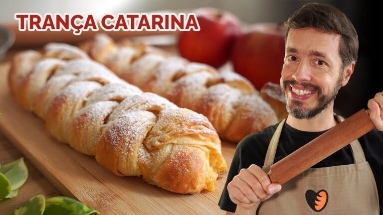 Como Fazer Trança Catarina: Pão Doce Folhado Recheado com Creme de Maçã