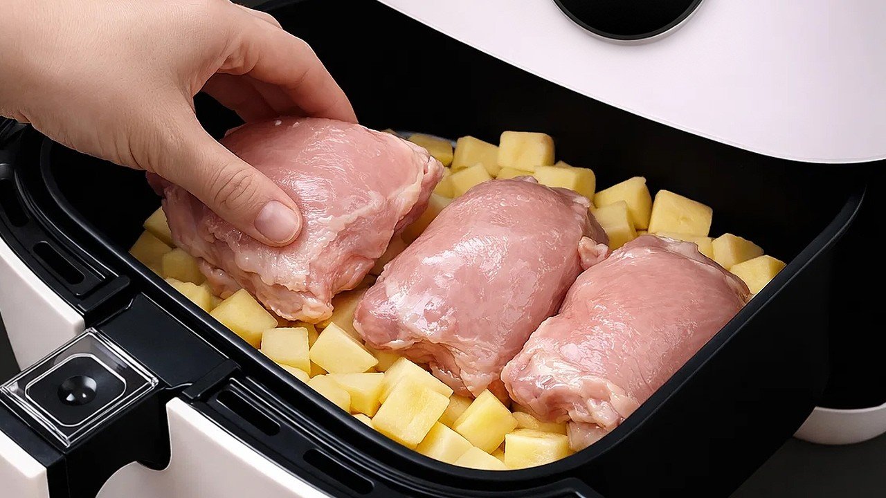 Salgados: Frango com Batatas na Air Fryer: Jantar Rápido, Crocante e Irresistível 