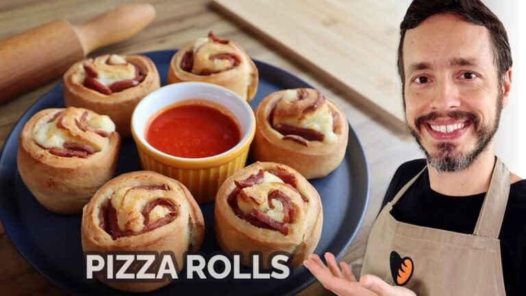 Pizza Rolls Caseiros com Calabresa: Rolinhos de Pão Recheados para Petisco ou Entrada