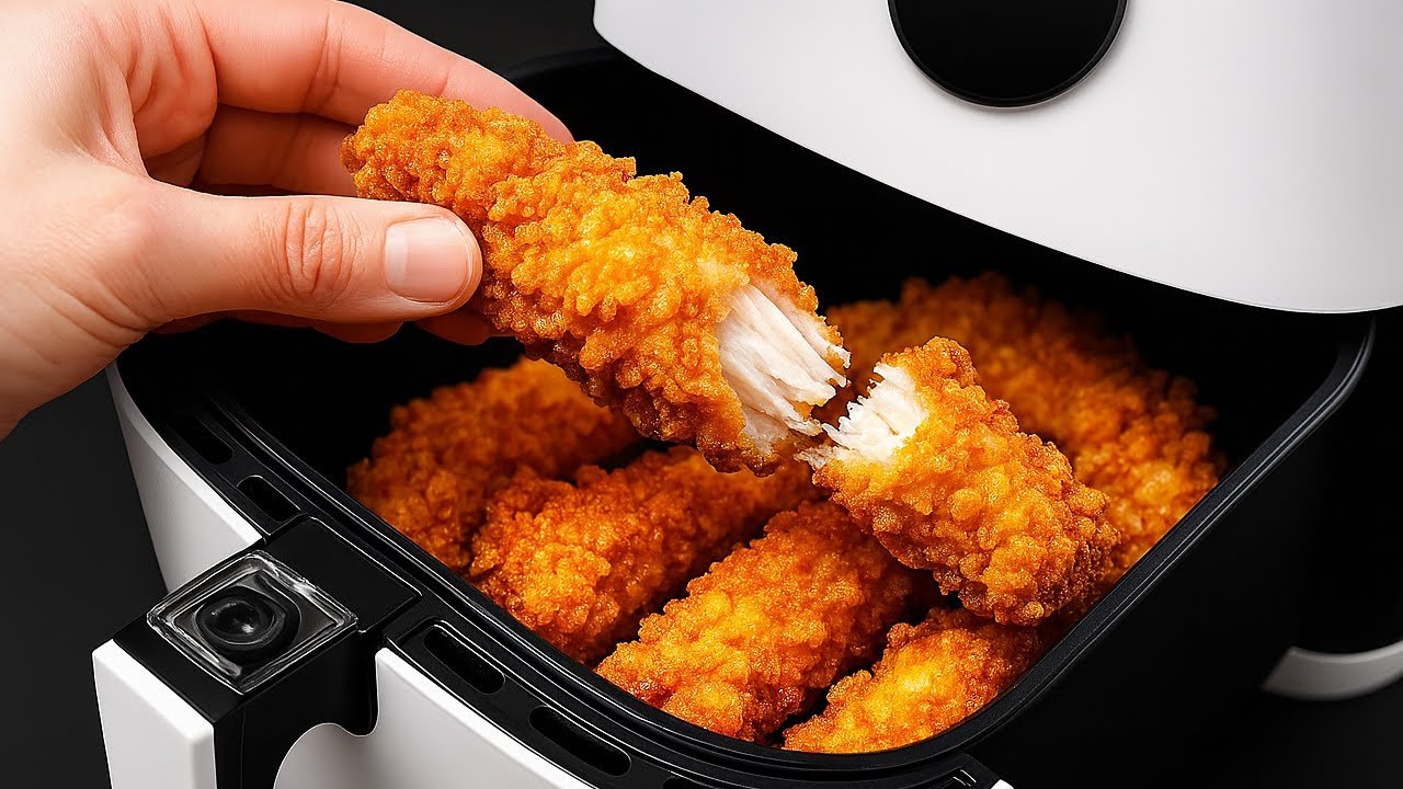 Massas: Como Fazer Tirinhas de Frango Crocantes na Air Fryer Igual Fast Food 