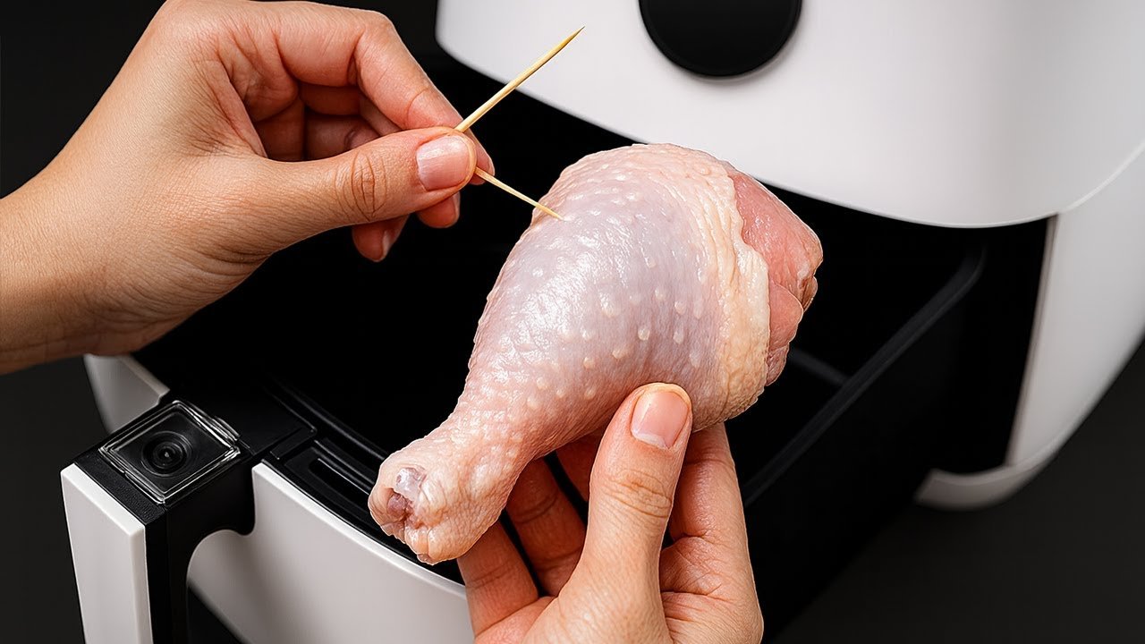 Como Fazer Drumsticks de Frango Crocantes na Air Fryer com Batatas e Massa Folhada 