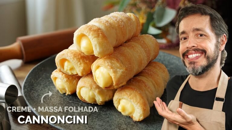 Cannoncini Assado com Massa Folhada e Creme de Confeiteiro: Receita Italiana Fácil e Crocante