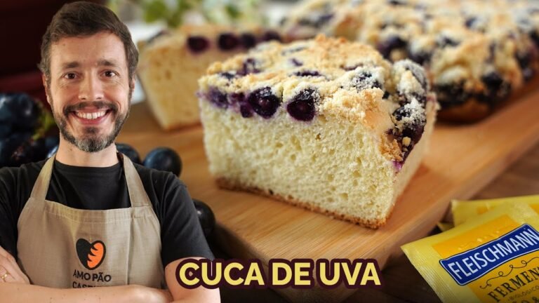 Como Fazer Cuca de Uva Fofinha com Farofa Doce | Receita Tradicional do Sul do Brasil