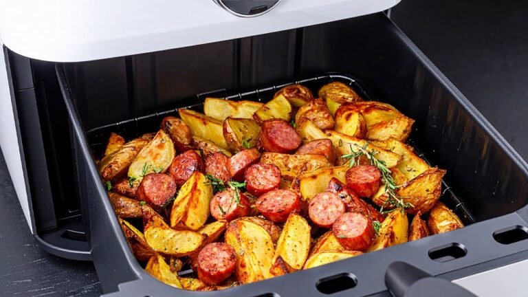 Batatas Rústicas na AirFryer com Linguiça, Presunto e Legumes