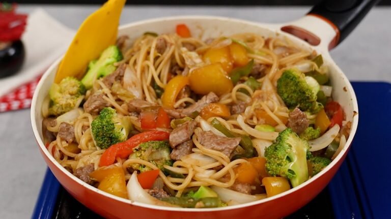 Como Fazer Macarrão com Carne e Vegetais Suculento e Rápido