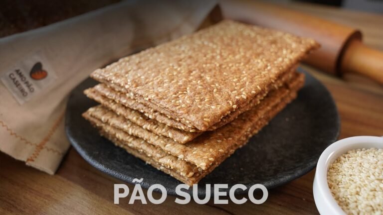 Como Fazer Pão Sueco Crocante (Knäckebröd) com Gergelim, Fácil e Rápido