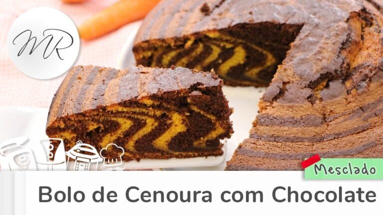 Como Fazer Bolo Mesclado de Cenoura com Chocolate Fofinho e Fácil