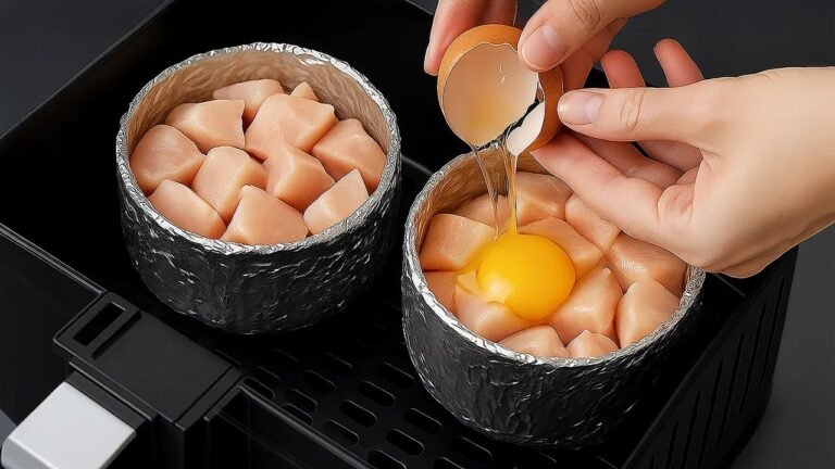 Frango Cremoso na Air Fryer com Ovos, Queijo e Legumes