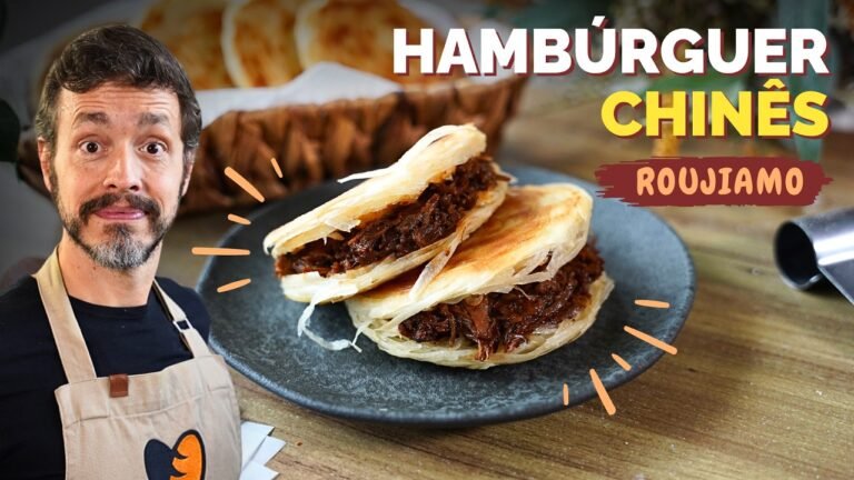 Como Fazer Hambúrguer Chinês Crocante na Frigideira (Tongguan Roujiamo)