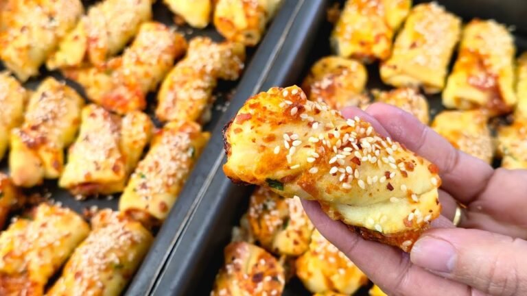 Como Fazer Trancinhas de Queijo e Presunto Assadas Econômicas e Crocantes