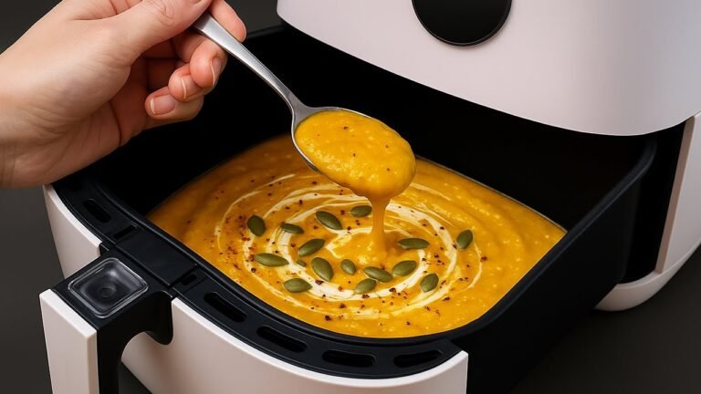 Sopa de Abóbora Cremosa na Air Fryer com Leite de Coco e Mozzarella