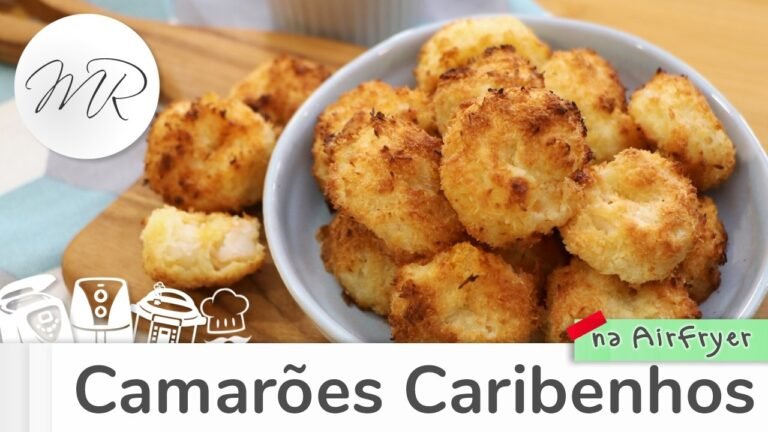 Camarões Caribenhos na AirFryer com Coco Crocante e Molho Tropical
