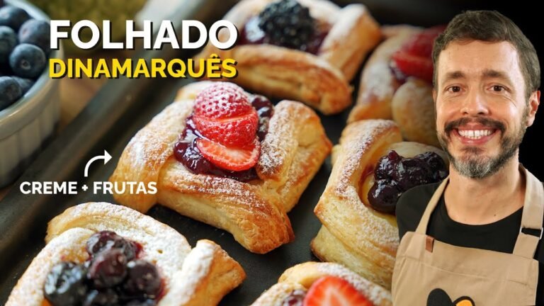Como Fazer Folhado Dinamarquês com Creme e Frutas Vermelhas