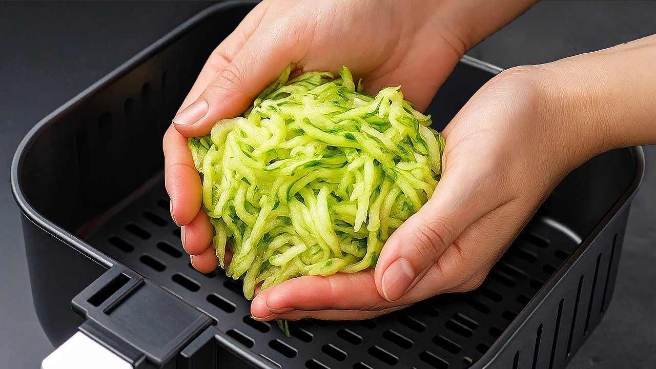 Abobrinha Recheada na Air Fryer com Frango e Muçarela 