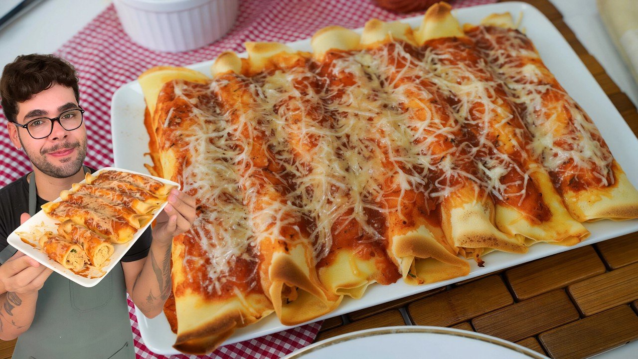 Como Fazer Panqueca de Frango Simples e Fácil com Massa Básica 