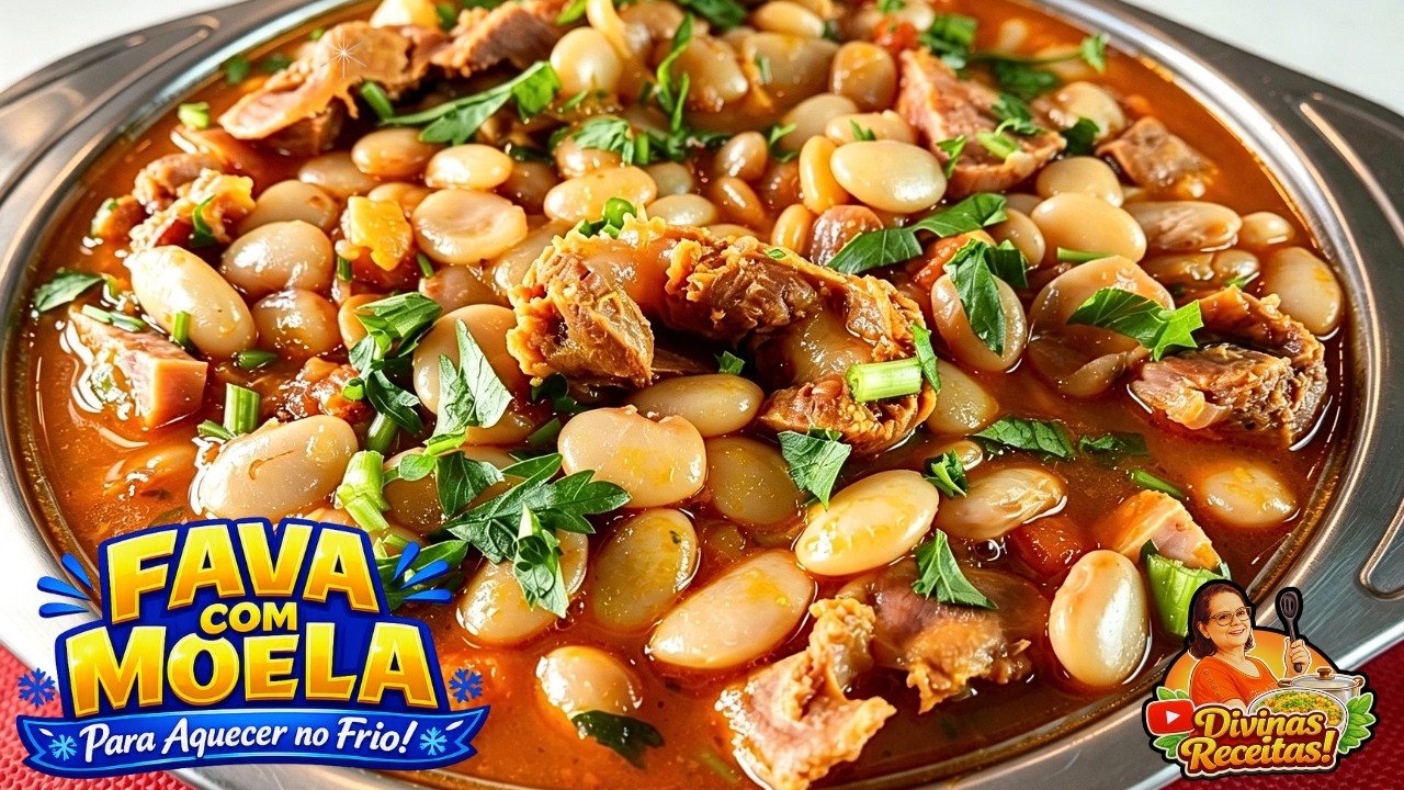 : Fava com Moela na Panela de Pressão Cremosa e Sem Amargar 