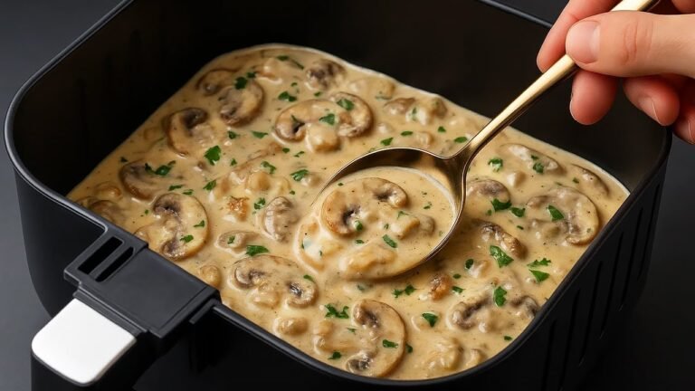 Frango Cremoso na Air Fryer com Cogumelos e Requeijão