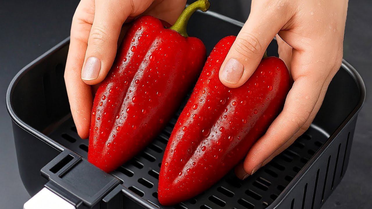 Pimentão Recheado na Air Fryer com Frango Cremoso e Queijo 