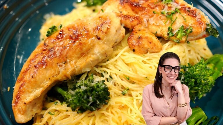 Almoço Completo em 20 Minutos: Frango Grelhado com Macarrão Alho e Óleo e Brócolis