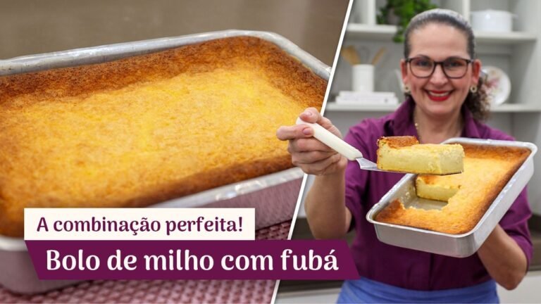 Como Fazer Bolo Cremoso de Milho com Fubá Fácil e Rápido no Liquidificador