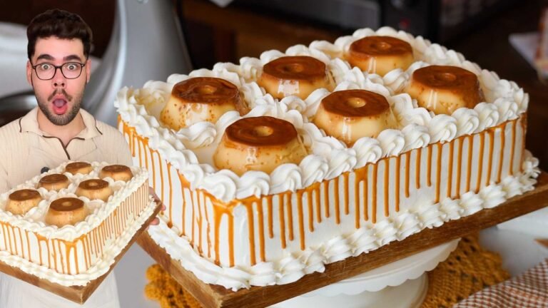 Como Fazer Bolo Pudim Cremoso com Doce de Leite e Calda Caramelada