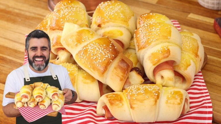 Como Fazer Enroladinho de Presunto e Queijo com Massa Fofinha e Assada