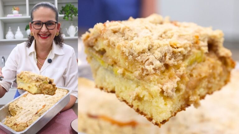 Cuca de Banana Fácil e Rápida com Farofa Crocante e Massa Fofinha