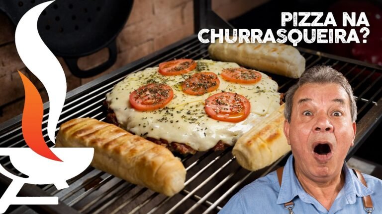 Pizza de Linguiça na Brasa com Molho de Tomate Grelhado e Torresmo Crocante