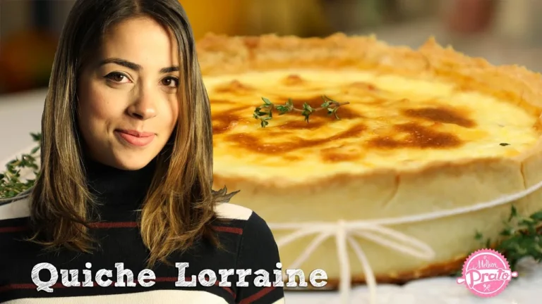 Quiche Lorraine Cremosa com Bacon e Queijo para a Ceia