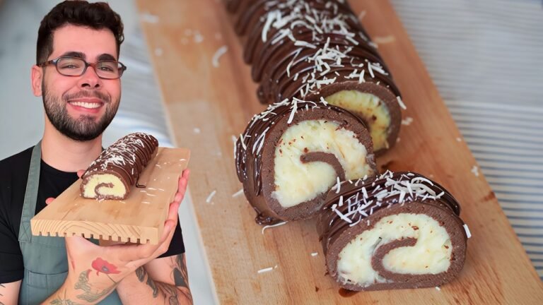 Rocambole de Prestígio Fácil e Rápido Sem Forno: Receita Cremosa e Gelada